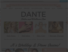 Tablet Screenshot of dantesalonandspa.com